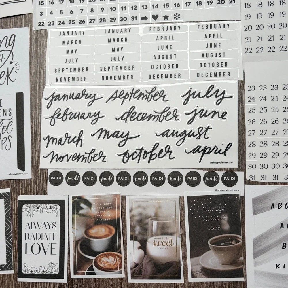 ❤️$5 Black and White Not So Mystery Happy Planner Sticker Set